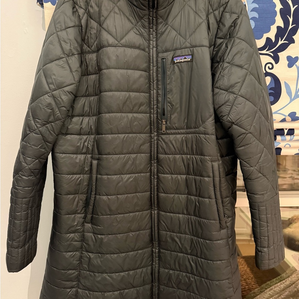 Patagonia Women's Charcoal Puffer Jacket (Sage Green/Gray)
